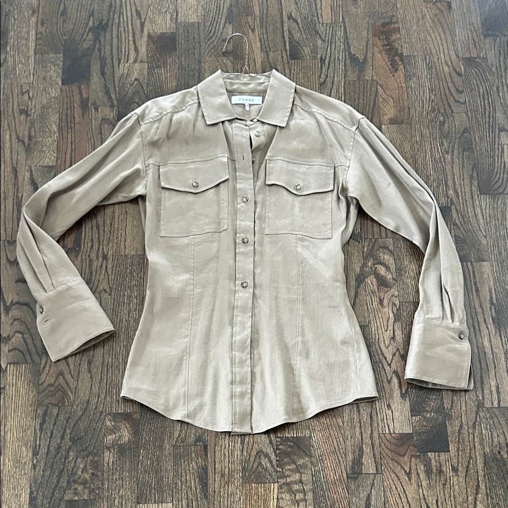 Tan Button-Up Shirt